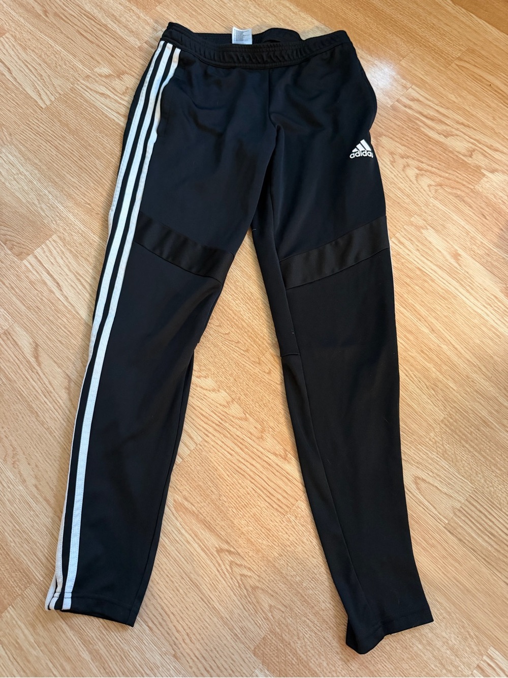 adidas Black Jogger Pants with White Side Stripes